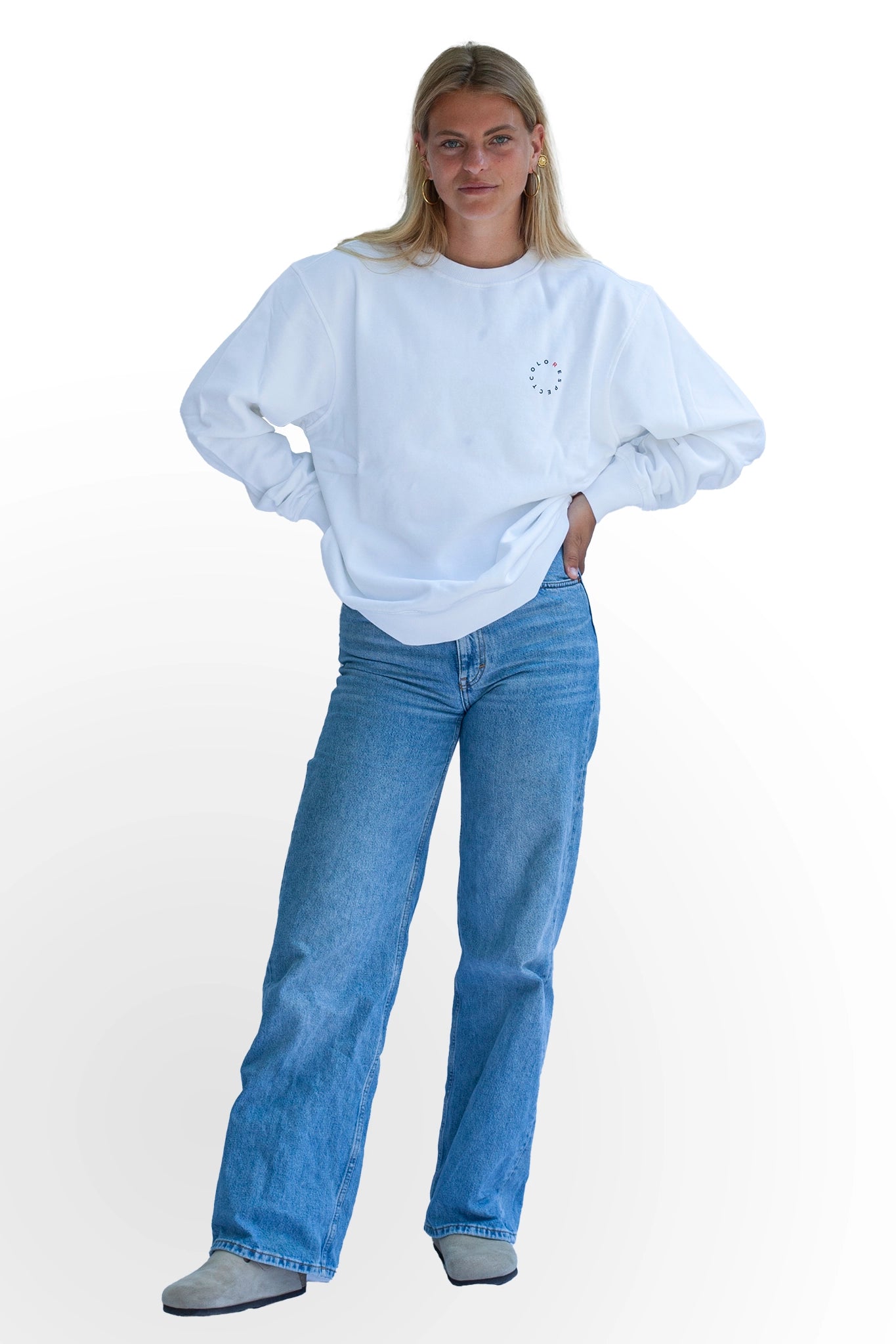 Cheetah Crew Neck Sweat White
