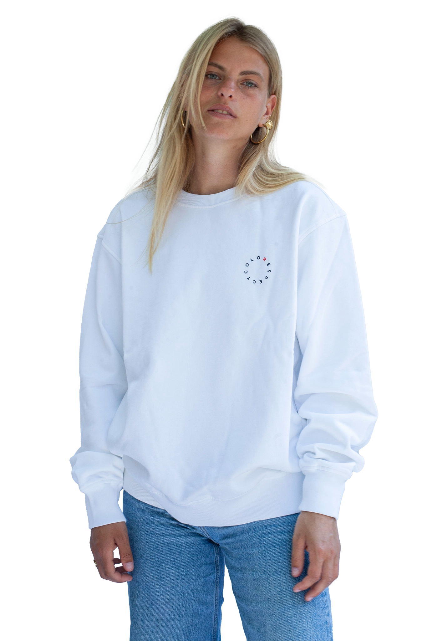 Cheetah Crew Neck Sweat White