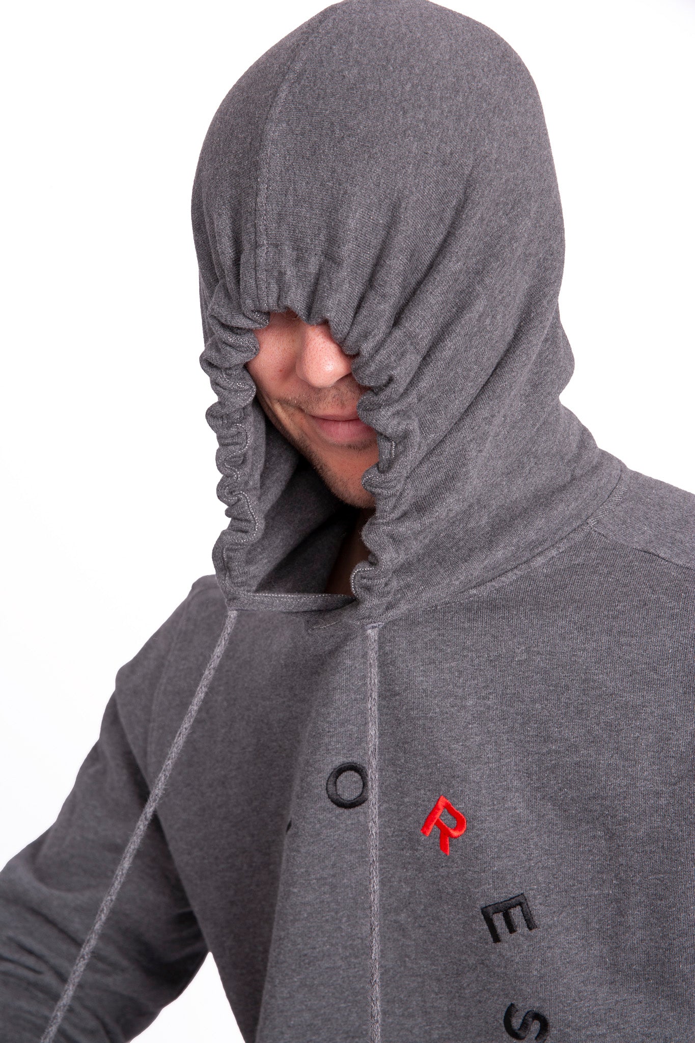 Elephant Hoodie Grey Melange