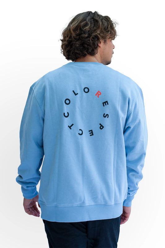 Cheetah Crew Neck Dusty Blue