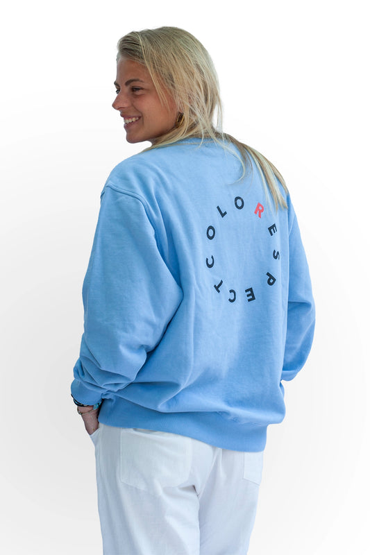 Cheetah Crew Neck Dusty Blue