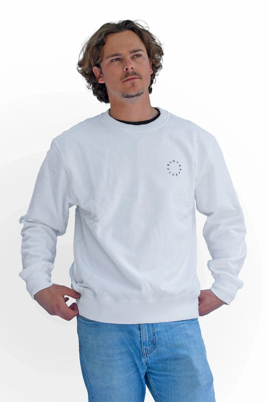 Cheetah Crew Neck Sweat White