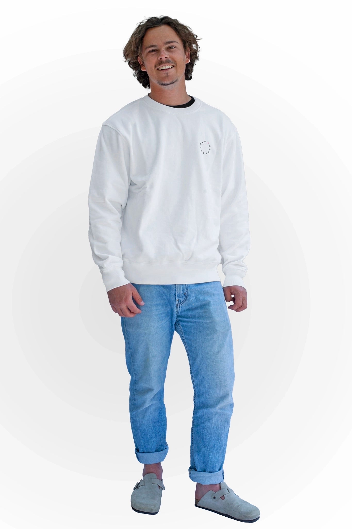 Cheetah Crew Neck Sweat White