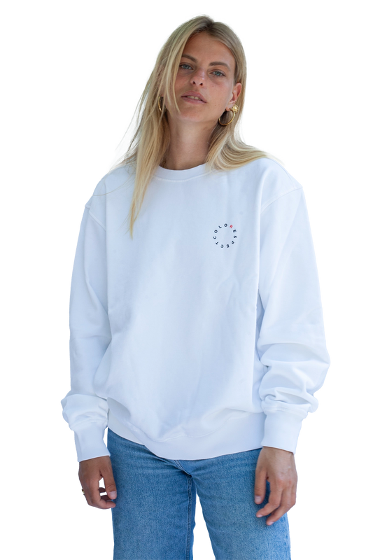 Cheetah Crew Neck Sweat White